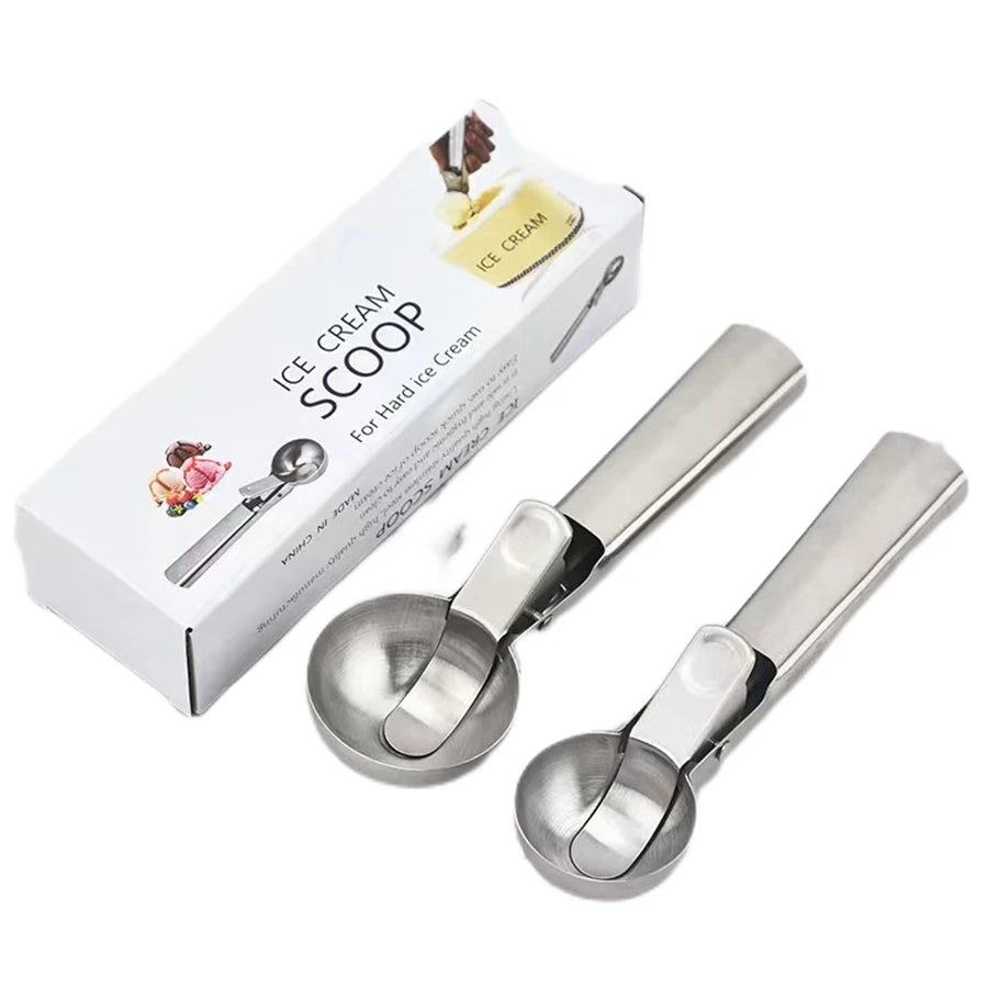Stainless Steel Dual-purpose Ice Cream Scoop Ice Cream Scooper Multifunctional Fruit Scoop Kitchen Supplies