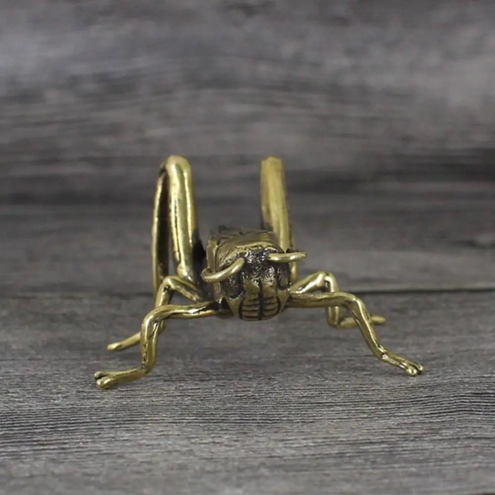 Soild Brass Cricket Figurines Miniatures Desktop Ornaments Tricky Spoof Insect Toy Retro Animal Small Statue Crafts Decorations