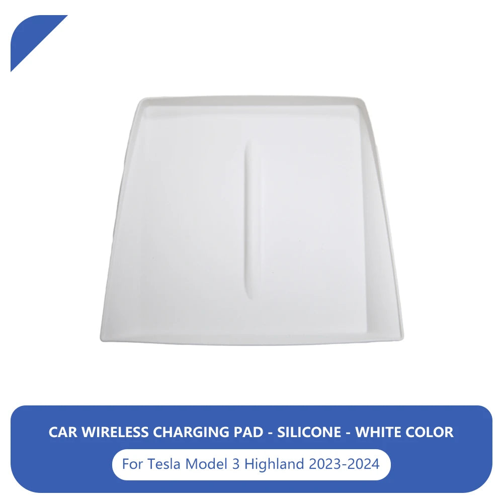 For Tesla Model 3 Highland 2024 Silicone Wireless Charger Pad Center Control Protector Non-slip Mat Car Interior Accessories