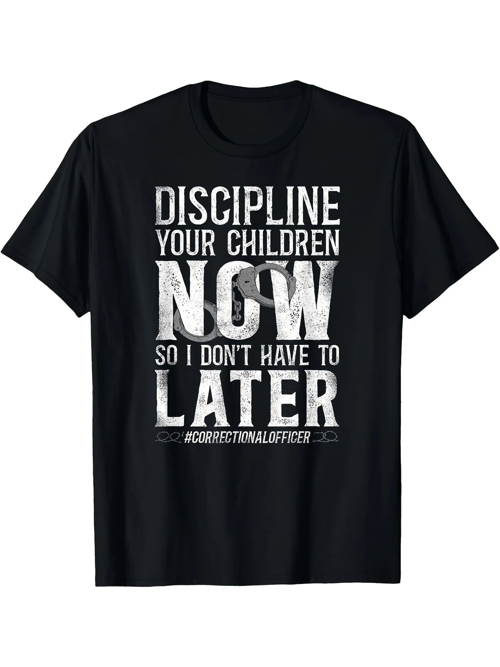 Men's Cotton Correctional Officer T-Shirt - Casual Round Neck