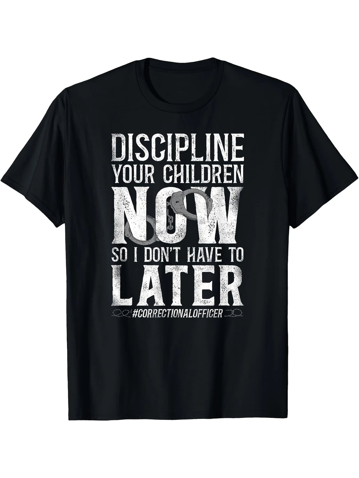 Men's Cotton Correctional Officer T-Shirt - Casual Round Neck