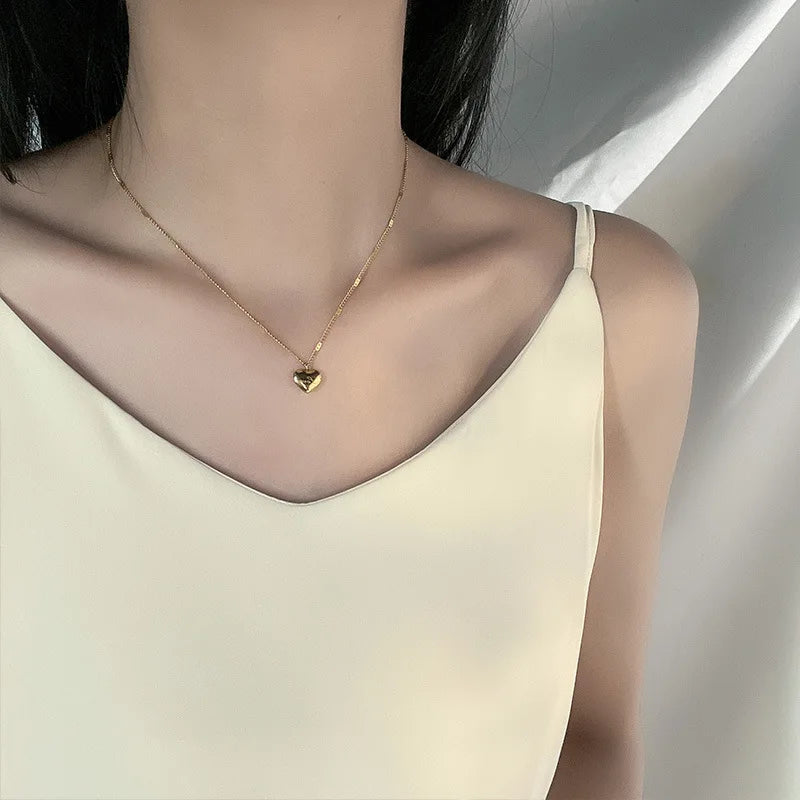 Summer Style Stainless Steel Love Necklace Clavicle Chain 18K