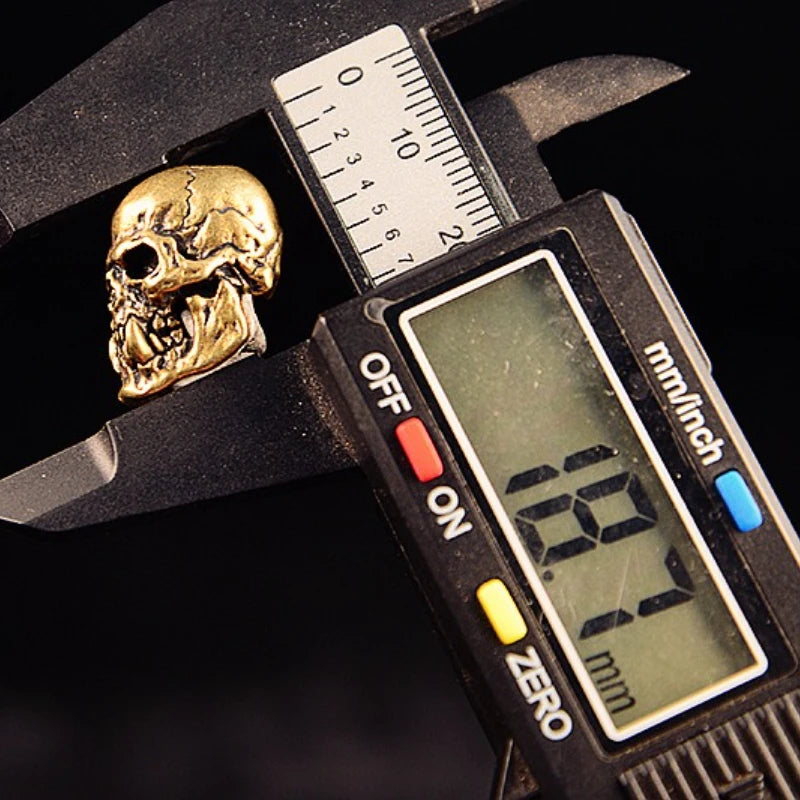 2Pcs Skull Head Brass Knife Bead Punk EDC Outdoor DIY Paracord Woven Lanyard Pendant Retro Accessories108