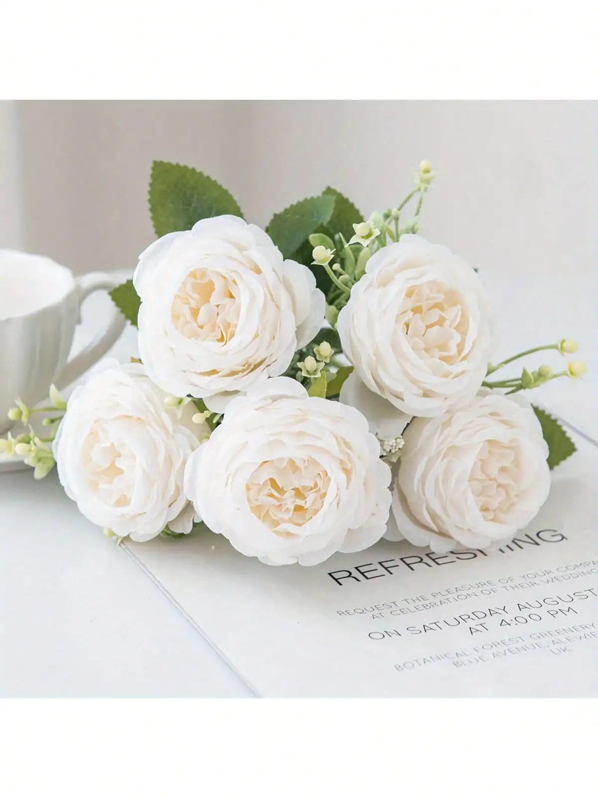 4pcs Artificial Peony Flowers - UV Resistant Real Touch Fake
