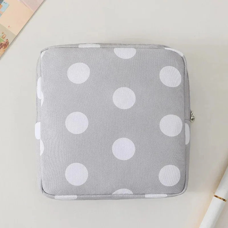 Women Girls Kawaii Napkin Sanitary Pads Bag Pouch Organizer Cosmetic Makeup Tampon Bags Cute Travel Gadgets Lipstick Storage Bag