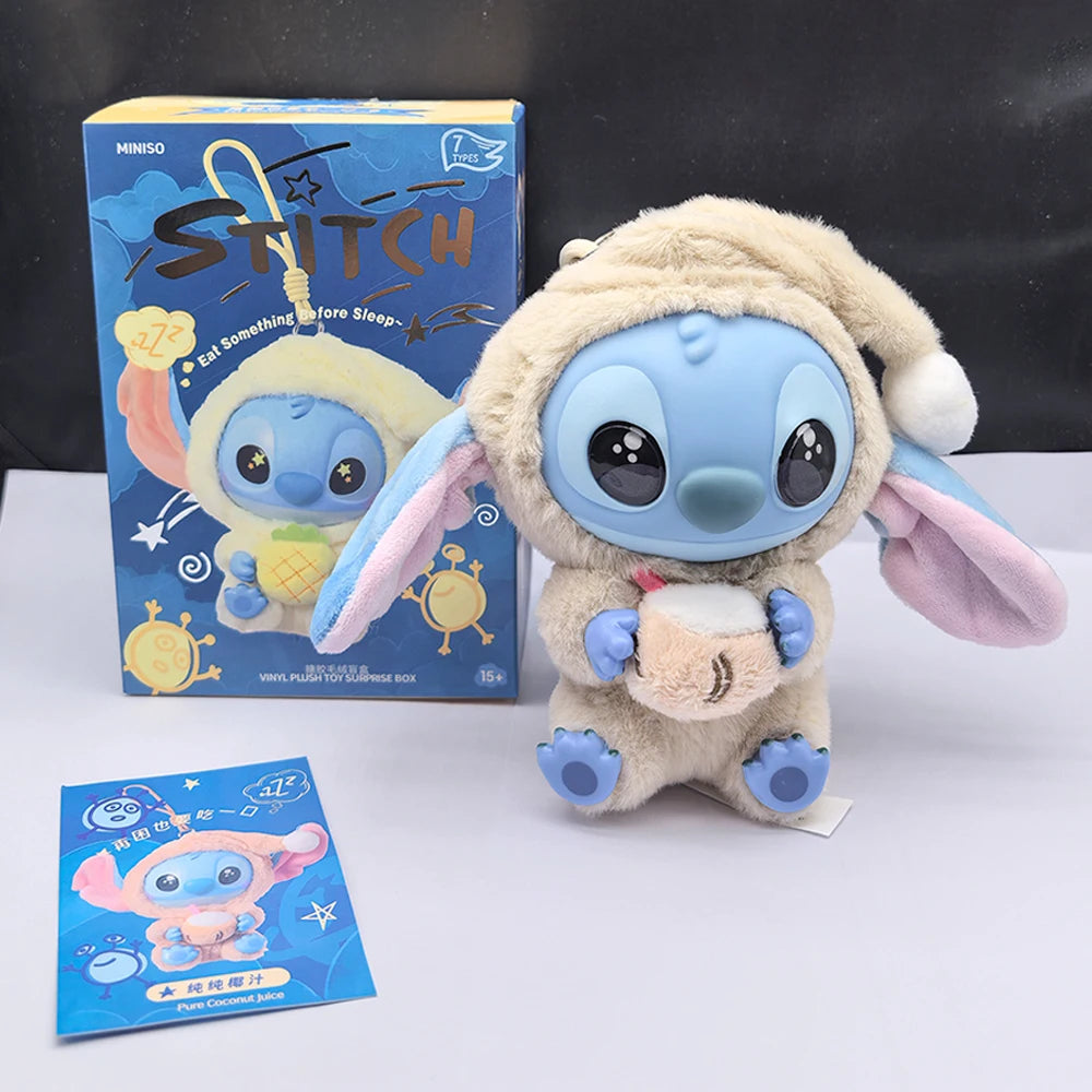 2026 Stitch Eat Something Before Sleep Series Blind Box Plush Dolls Pendant Cute Doll Ornament Mystery Box Surprise Toys Gifts