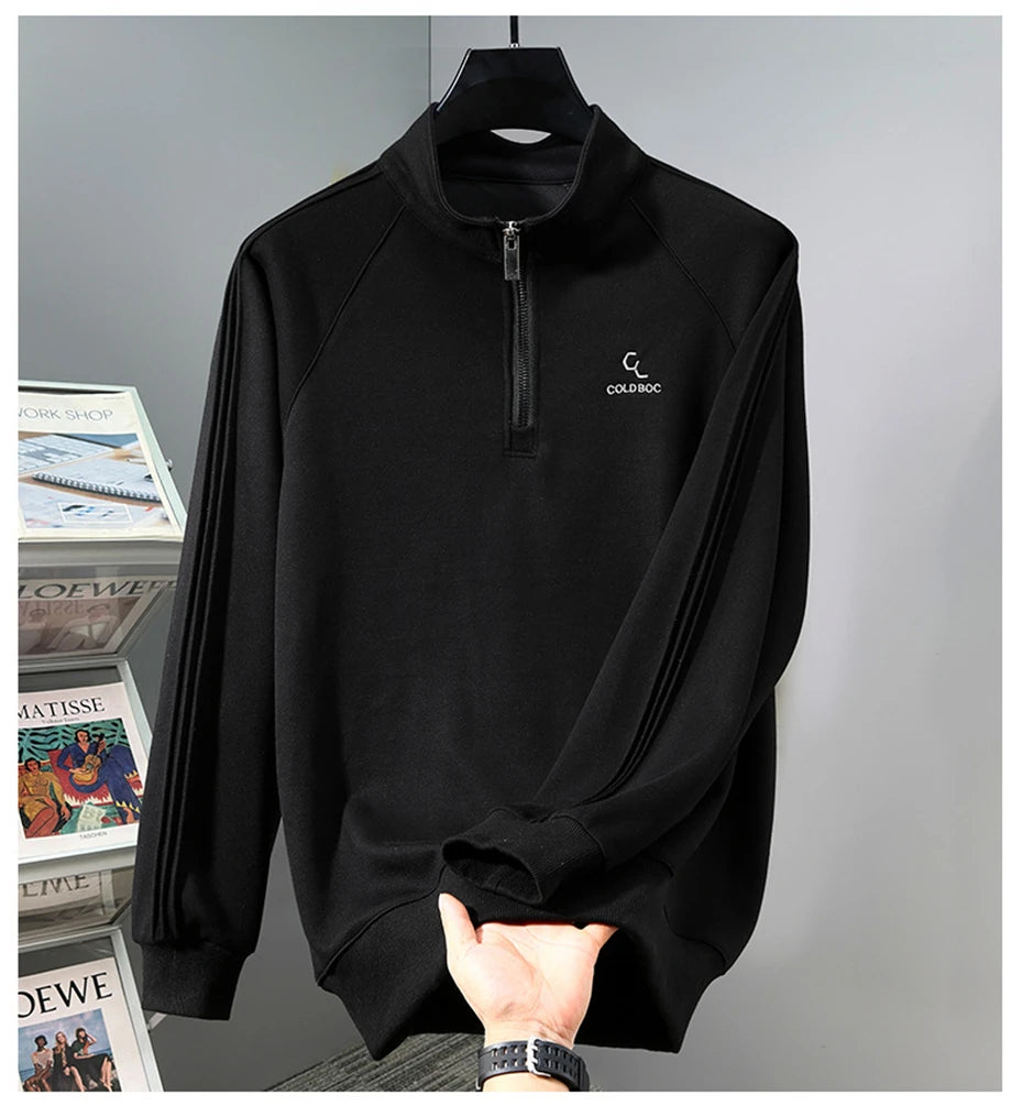 Harajuku Vintage Stand-up Collar Sweatshirts Men 12XL Plus Size Sweatshirt Spring Autumn Pullover Big Size 10XL