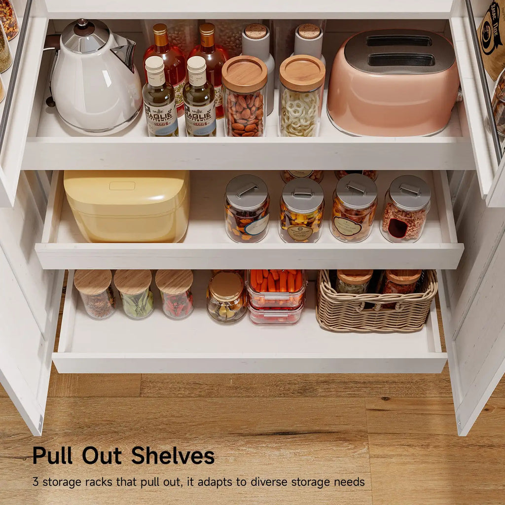 6 Door Kitchen Pantry Cabinet Pantry Storage Cabinet with Shelves