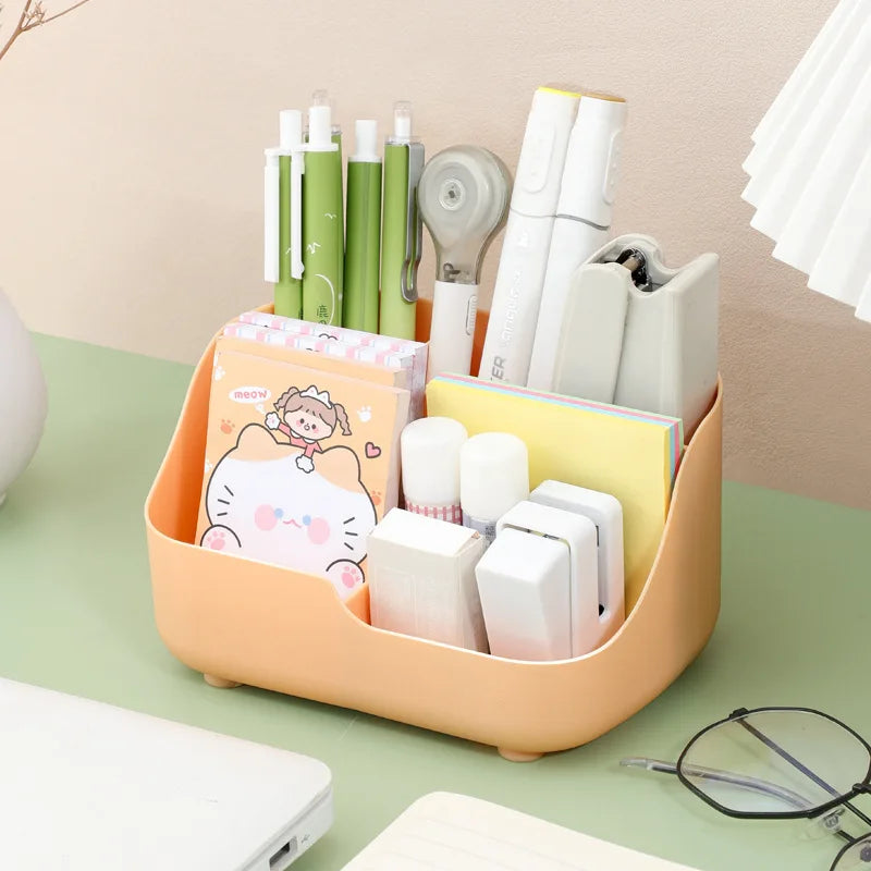 Multi-Compartment Storage Box - Large Capacity & Multi-Functional Desk Organizer for Office Supplies, Cosmetics Tidy Arrangement