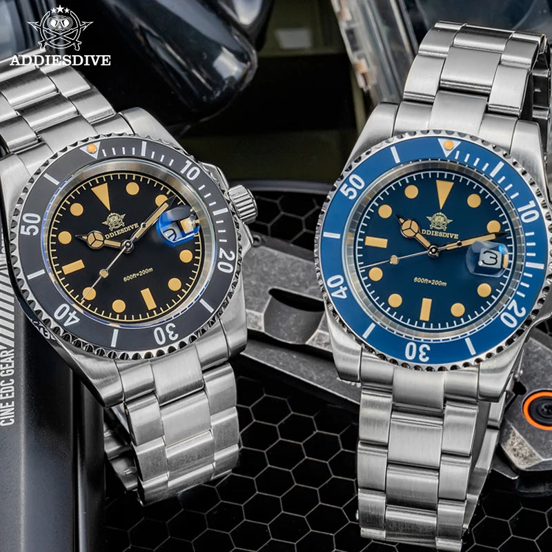 ADDIESDIVE 41mm Men's Watch Diving Japanese Quartz Movement 200m