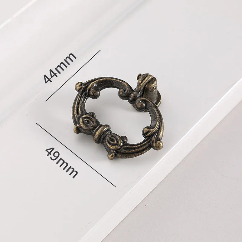Antique Bronze Kitchen Cabinet Drawer Knob Dresser Cupboard Wardrobe Furniture Pulls Handle Vintage Wooden Box Jewelry Box Knobs