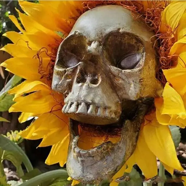 Creepy Skull Sunflower Flowers Skull Festival Art Craft Garden
