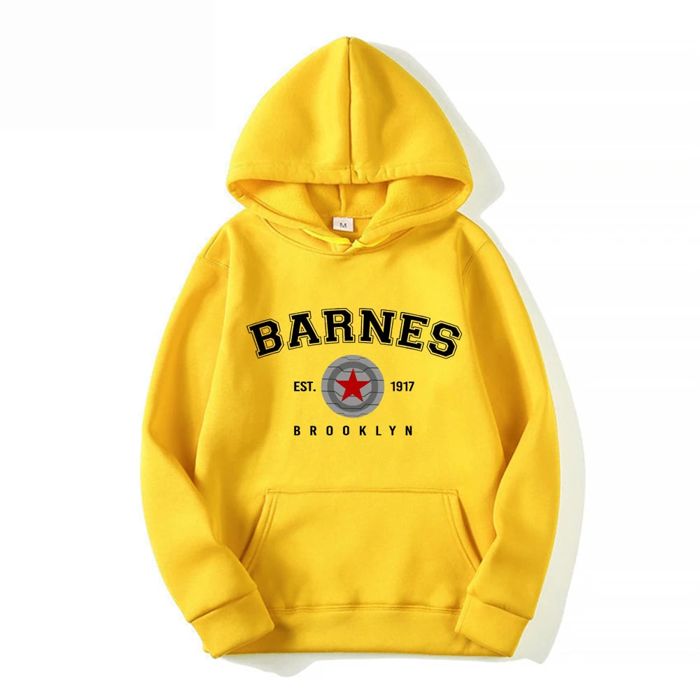 Vintage Barnes 1917 Hoodie Bucky Barnes Winter Soldier Hoodies Women Hooded Sweatshirt Tv Show Inspired Pullovers Superhero Tops
