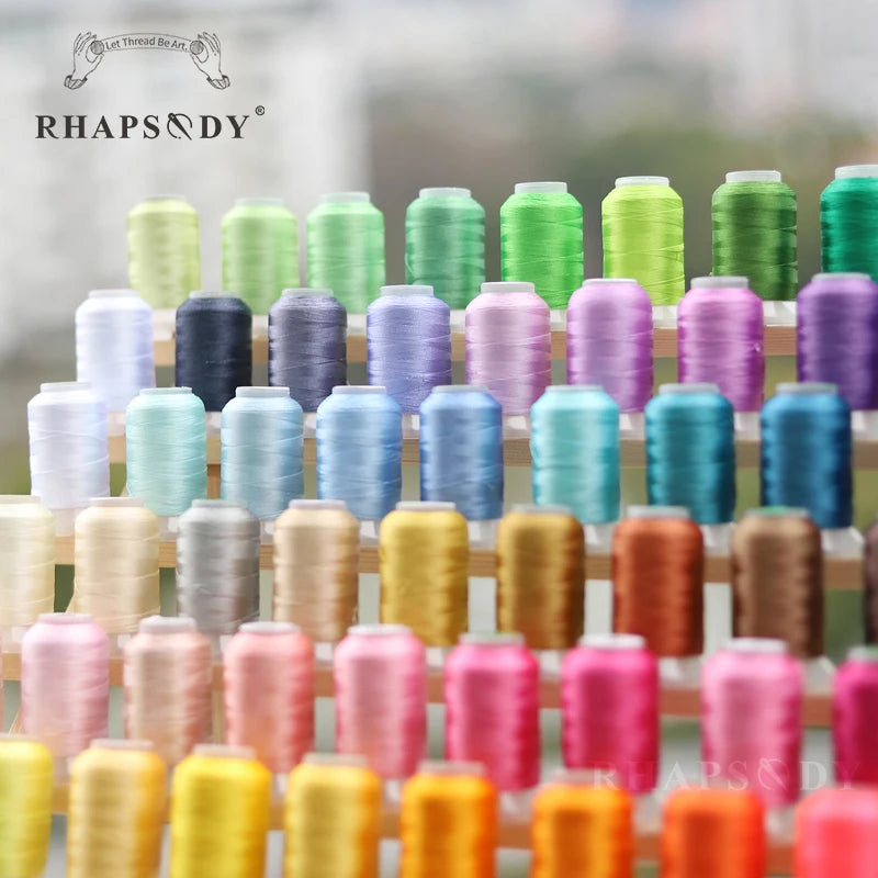 Rhapsody 40WT Polyester Embroidery Machine Thread 550Y 60 Colors Brother Babylock Janome Singer Pfaff Husqvarna Bernina Sewing