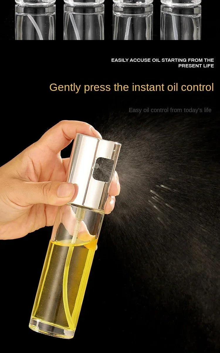 New Stainless Steel Oil Dispenser Glass Silicone Wrap Grill BBQ Sprayer Pot Gravy Boats Tools for Cooking Olive Oil Spray Bottle