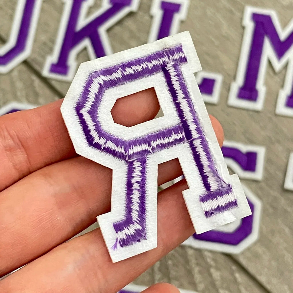 5CM Purple Embroidered Patch Iron on Letter Patches for Clothing Alphabet ABCD EFG HIJK LMN OPQ RST UVW XYZ for DIY Accessories