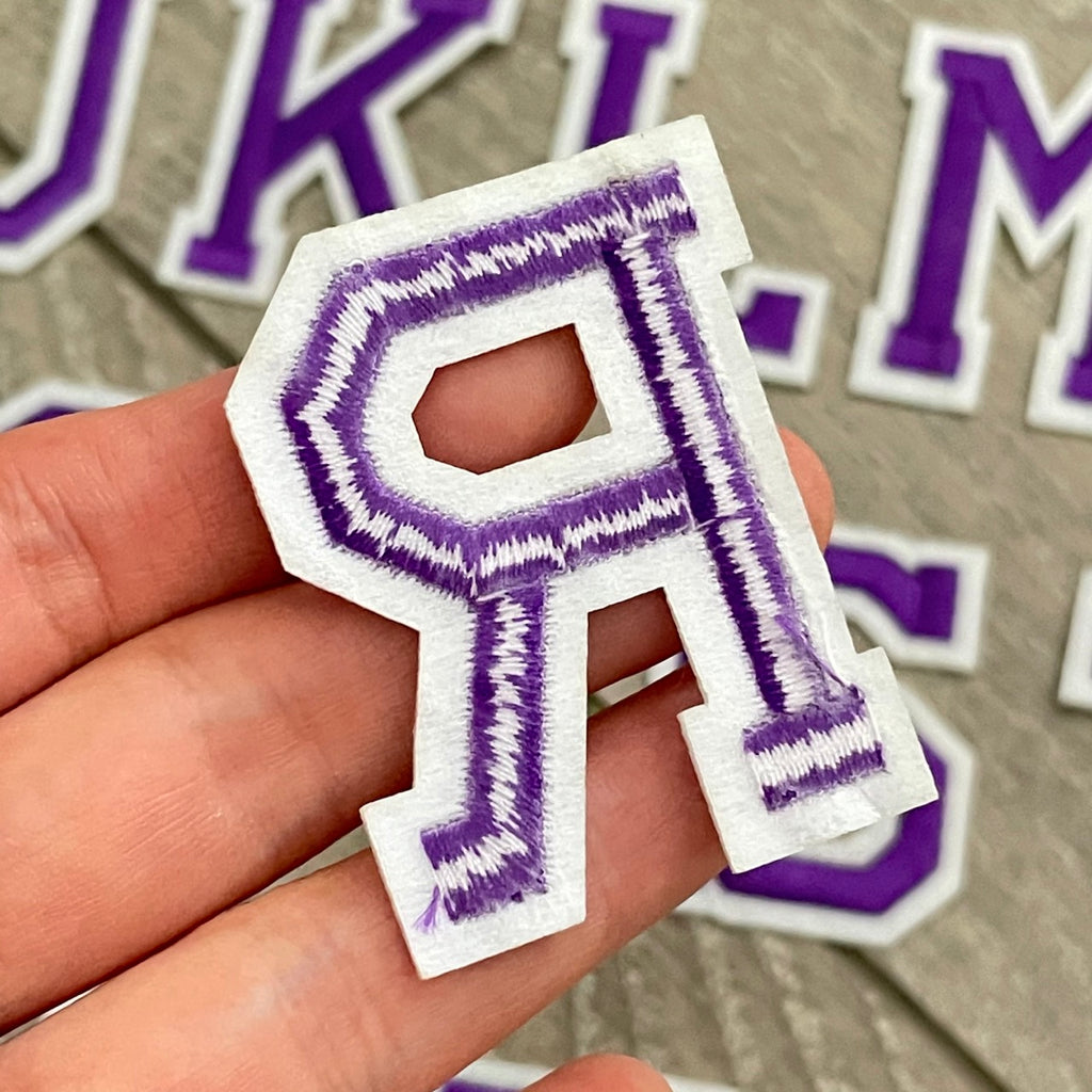 5CM Purple Embroidered Patch Iron on Letter Patches for Clothing Alphabet ABCD EFG HIJK LMN OPQ RST UVW XYZ for DIY Accessories