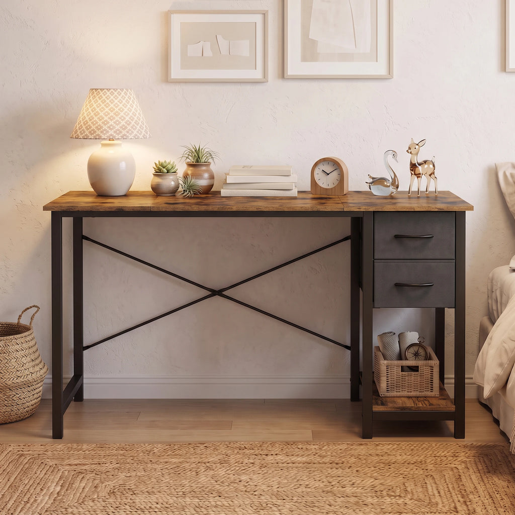 MCQ 47 Inch Standing Office Computer Desk with Drawers and Side