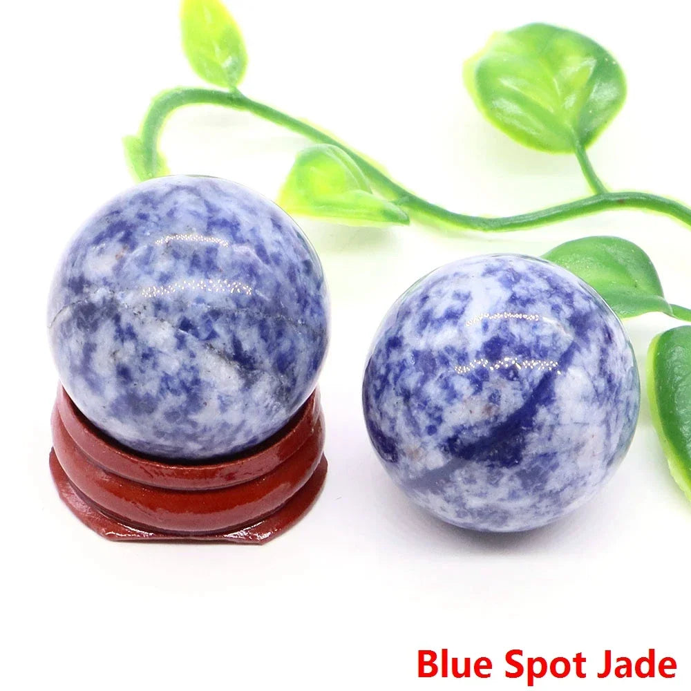 30MM Crystal Ball Natural Reiki Healing Quartz Stone Globe Energy Gemstone Fengshui Sphere Wicca Chakra Massage Home Decor Gifts