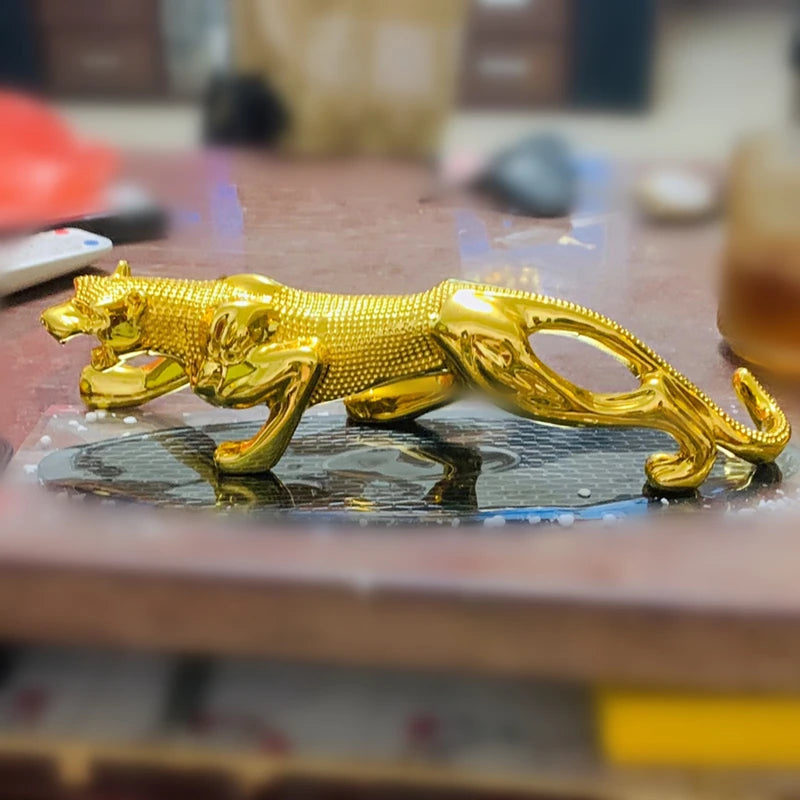 Home Decor Leopard Figurine Resin Animal Panther Statue Car/ Office Room Decor Art Crafts Sculpture Mascot Ornament