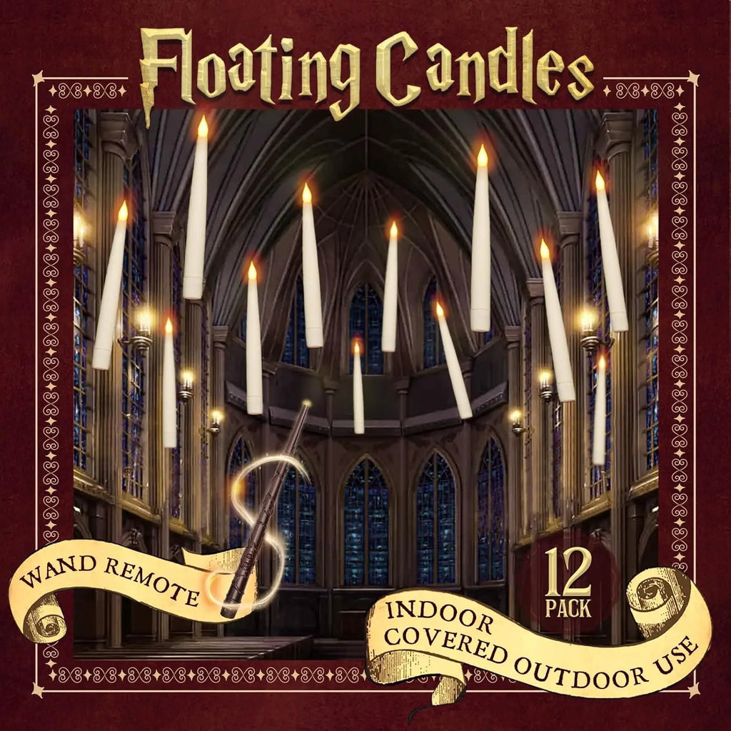 Halloween Decorations - Floating Candles with Wand - 12