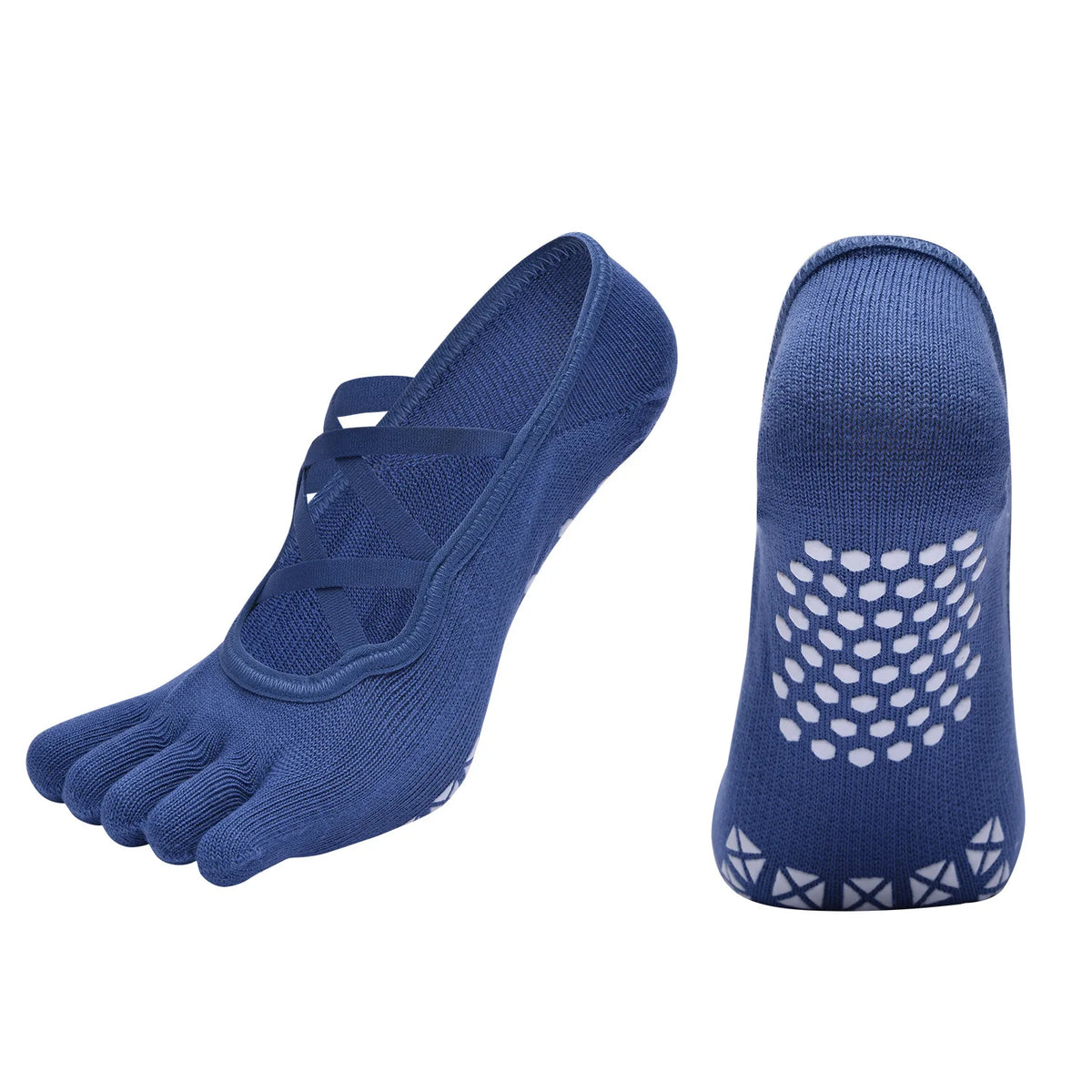 Women Bandage Breathable Pilates Socks Ladies Anti-slip Cotton Backless Sock Five Toes Ballet Dance Fitness Workout Sports Socks