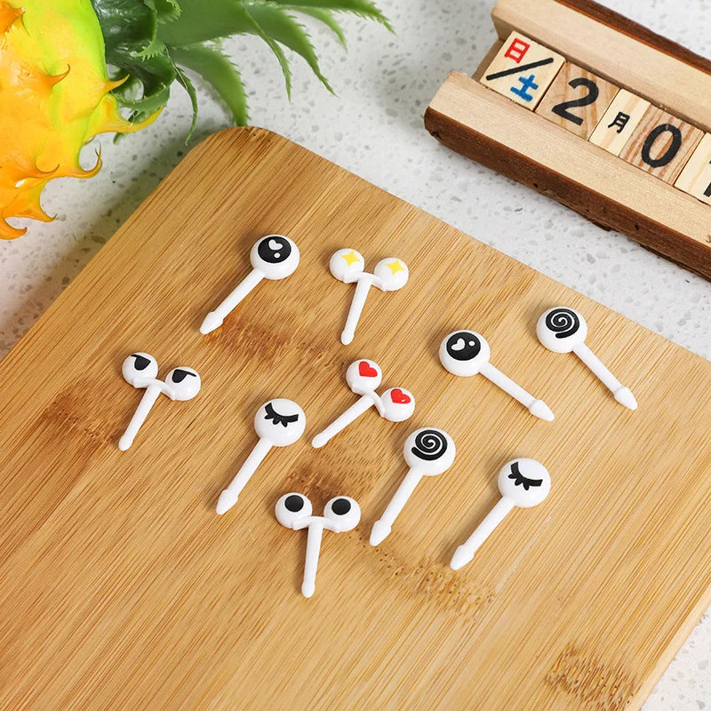 40PCS Fruit Fork Cartoon Kids Cake Fruit Toothpick Mini Animal Fork Food Grade Plastic Bento Lunch Bento Accessories Party Decor