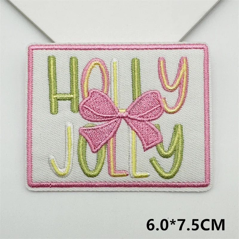 Cartoon Embroidery Sticker Decorative Ironing Sticker Sewing DIY Pink Bowknot Clothing Shoes Hat Bag Patch