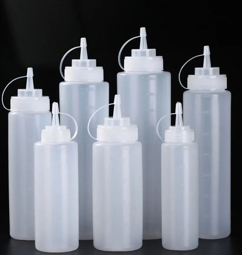 Large Squeeze  Condiment Squeeze Bottles Hot Sauces Olive Oil Bottles Ketchup Mustard Dispensers Kitchen Accessories Gadgets