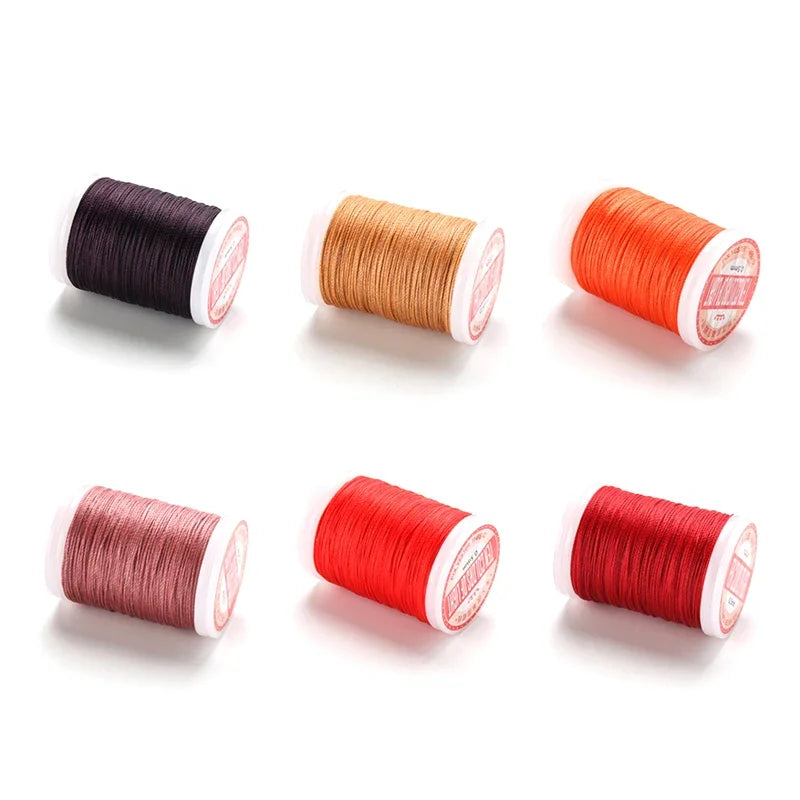 hilo elástico costura Waxed Thread Accessories Leather Craft Sewing Thread Round Waxed Thread Polyester Cord Wax Coated Strings