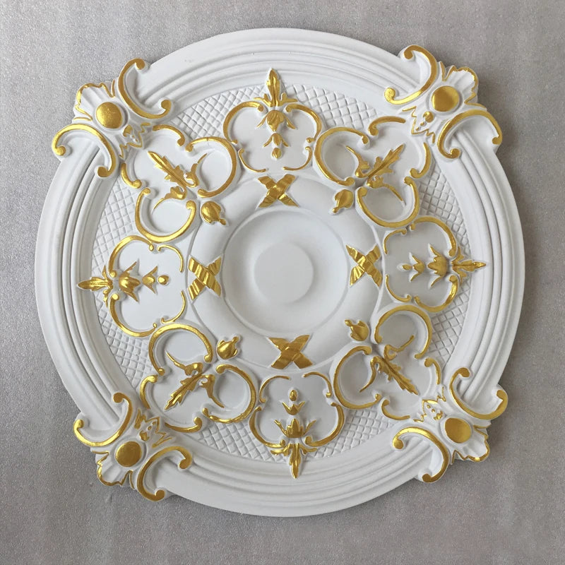 PU Decorative Ceiling Rose Chandelier Ceiling Plate Rosette Pendant Light Base Decor Panel Polyurethane Medallion