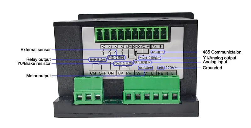 Frequency Converter Electric Inverter 1500W RS485 Add Motor Driver 0.75KW MCU Single Phase Input 220V 3-Phase Output 0.4KW 1.5KW