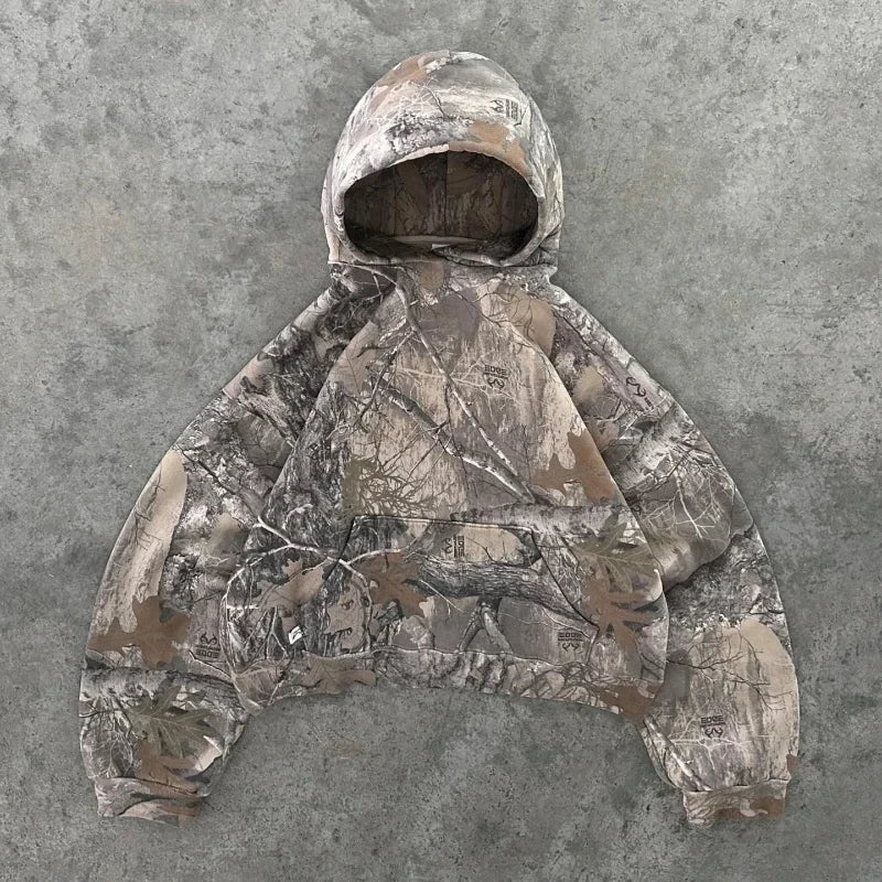 Streetwear Zip Hoodie Y2K Clothes Men Women Harajuku Gothic Retro Camo Graphic Oversized Hoodie Sweatshirt Fashion Casual Tops