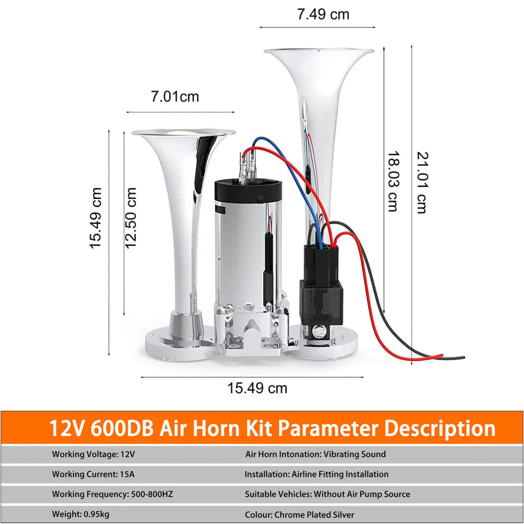 12V Dual Trumpet Super Loud Air Horn