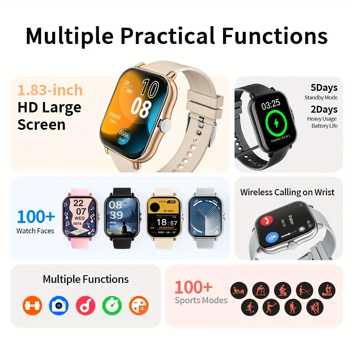 1.83-Inch Smart Watch for Men And Women - Wireless