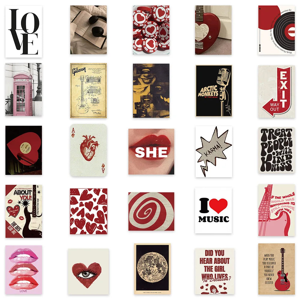 Y2K Retro Sticker Pack – 50pcs Waterproof Vinyl Decals