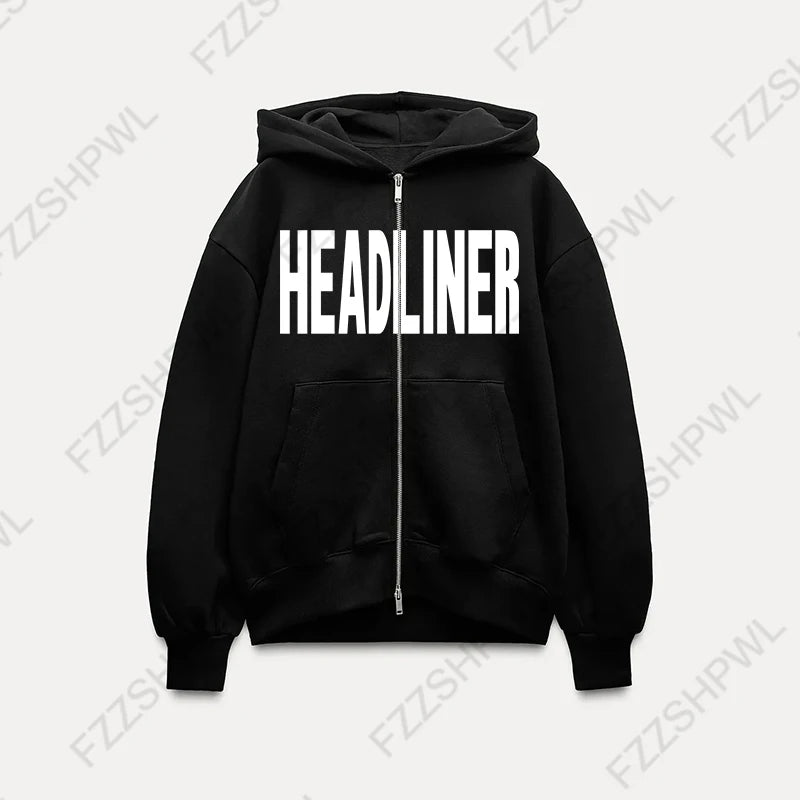 Y2k American Harajuku Punk Hip-Hop Gothic Letter Print Sweatshirt Hoodie Men And Women Retro Two-Fake Loose Oversized Steetwear