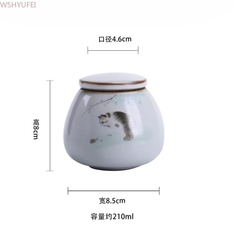 Urns for Ceramics Ashes Sealed Cremation Funeral Keepsake Human Pet Memorial Suitable Home Fireplaces Burial Ash Urn Cat
