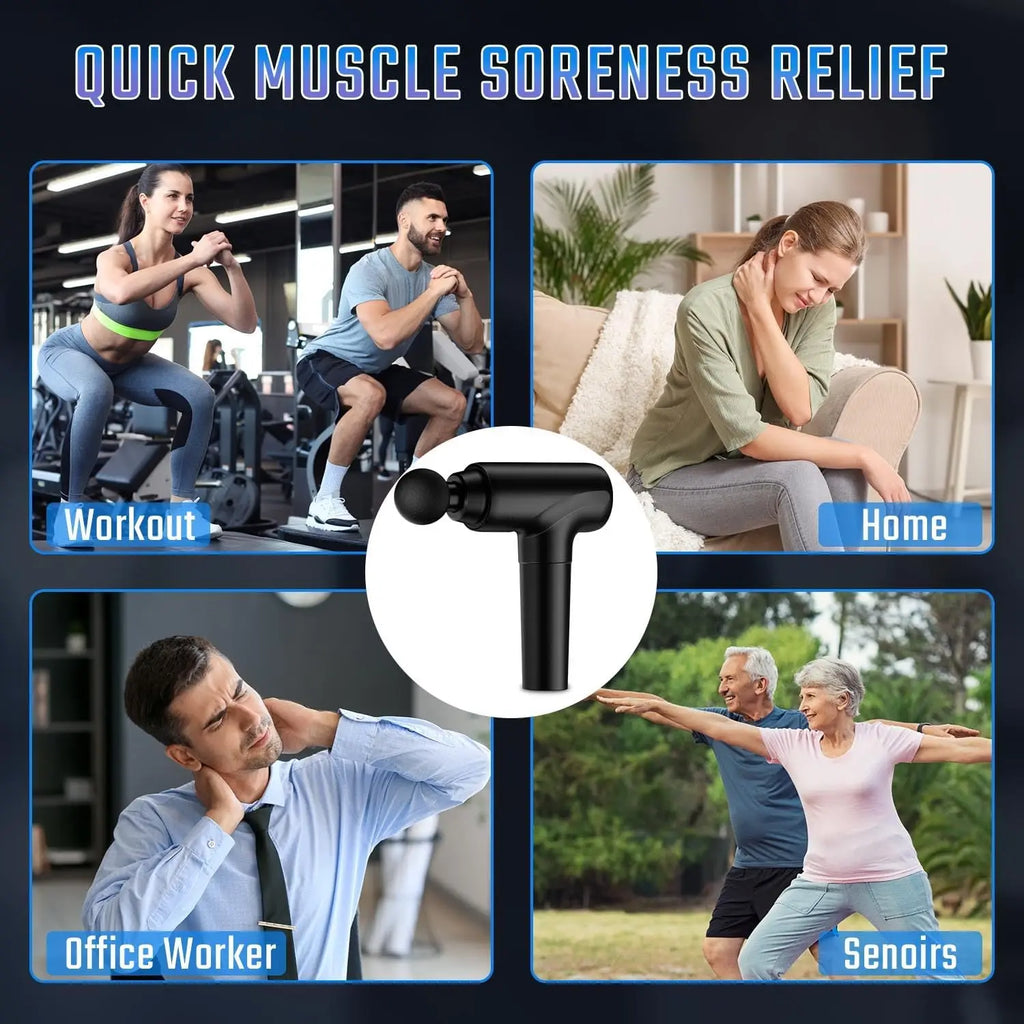 Deep Tissue Massage Gun, Handheld Muscle Massager, Gifts for Men Back Neck Massager, FSA Eligible HSA, Silent Percussion Massage Gun with Carrying Case, Gift for Parents, Gym Office Travel