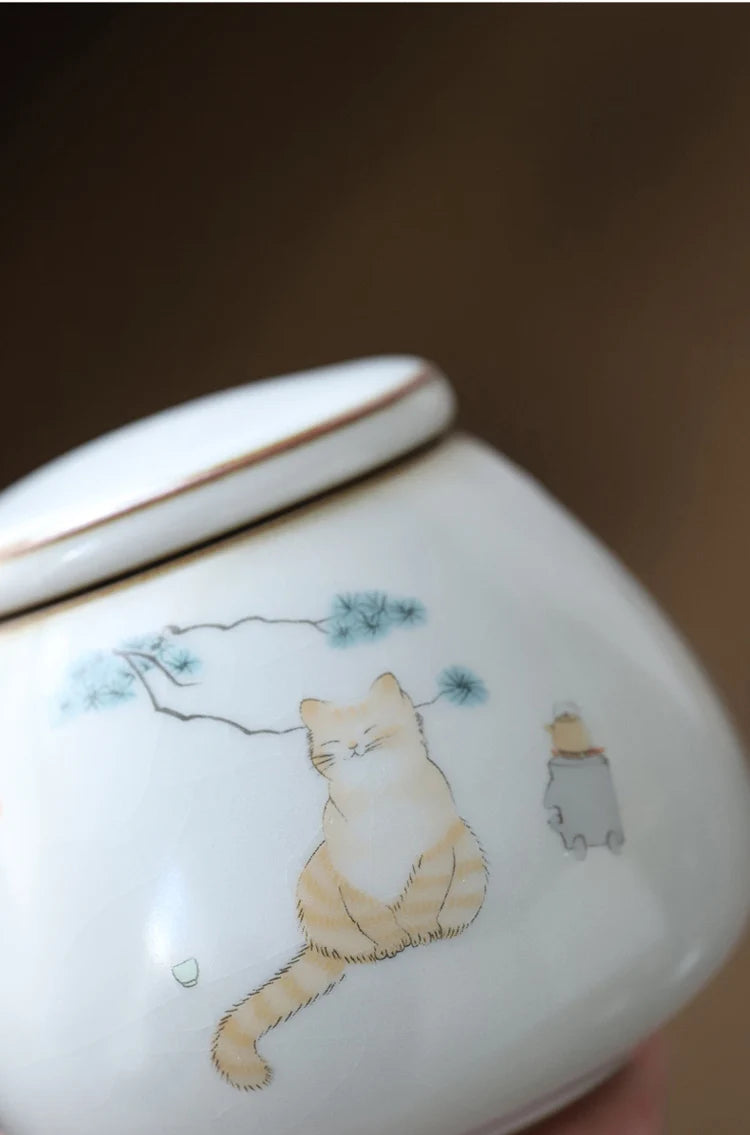 Urns for Ceramics Ashes Sealed Cremation Funeral Keepsake Human Pet Memorial Suitable Home Fireplaces Burial Ash Urn Cat