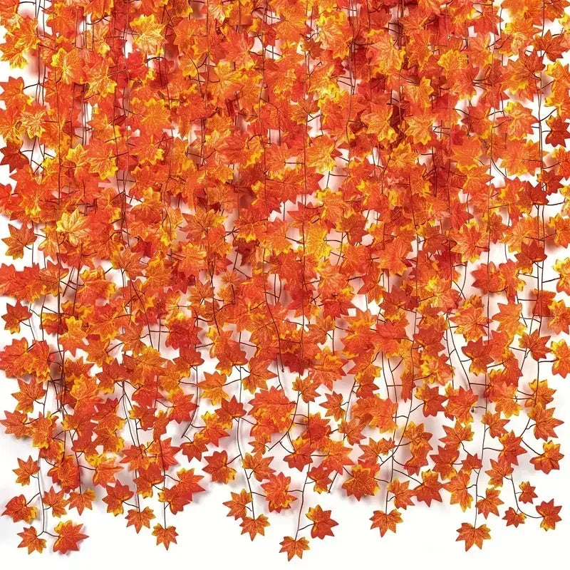 Fake Maple Leaf Garland Artificial Autumn Fall Hanging Vine