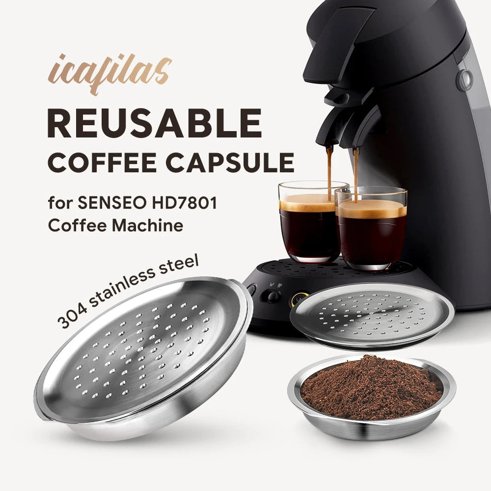 for Senseo Coffee Capsule Stainless Steel Coffee Filter Pod Reusable Coffee Maker Filter Espresso Crema Maker