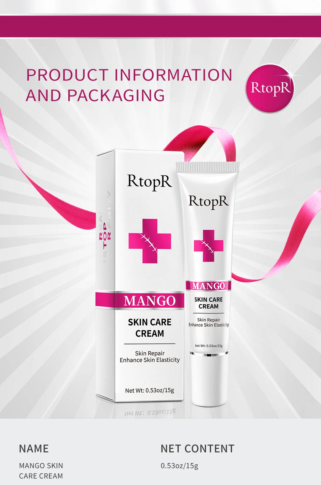 RtopR Mango Skin Cream Whitening and Moisturizing Skin Rejuvenation Nourishing Skin Care