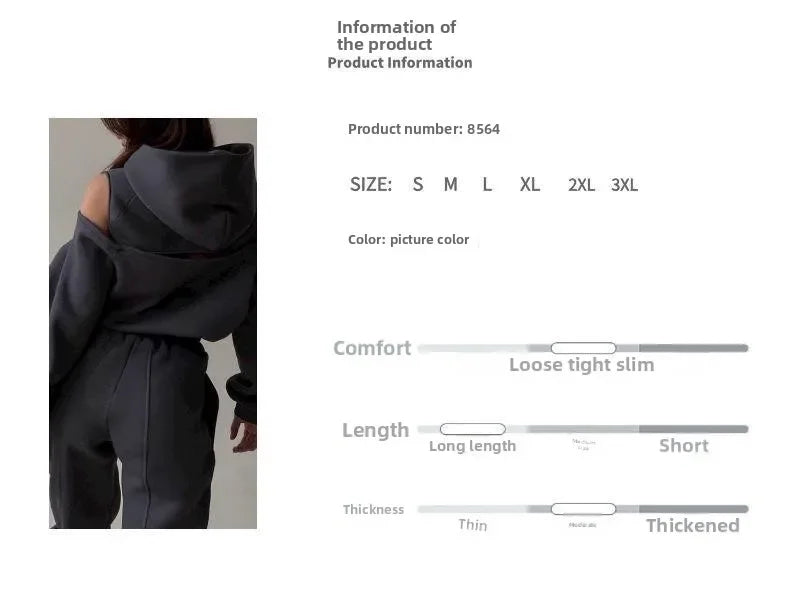 2024 Winter Two Piece Sets Women Tracksuit Oversized Suit Trouser Suits Female Sweatshirt Solid Sports Hoodie Sportswear Autumn