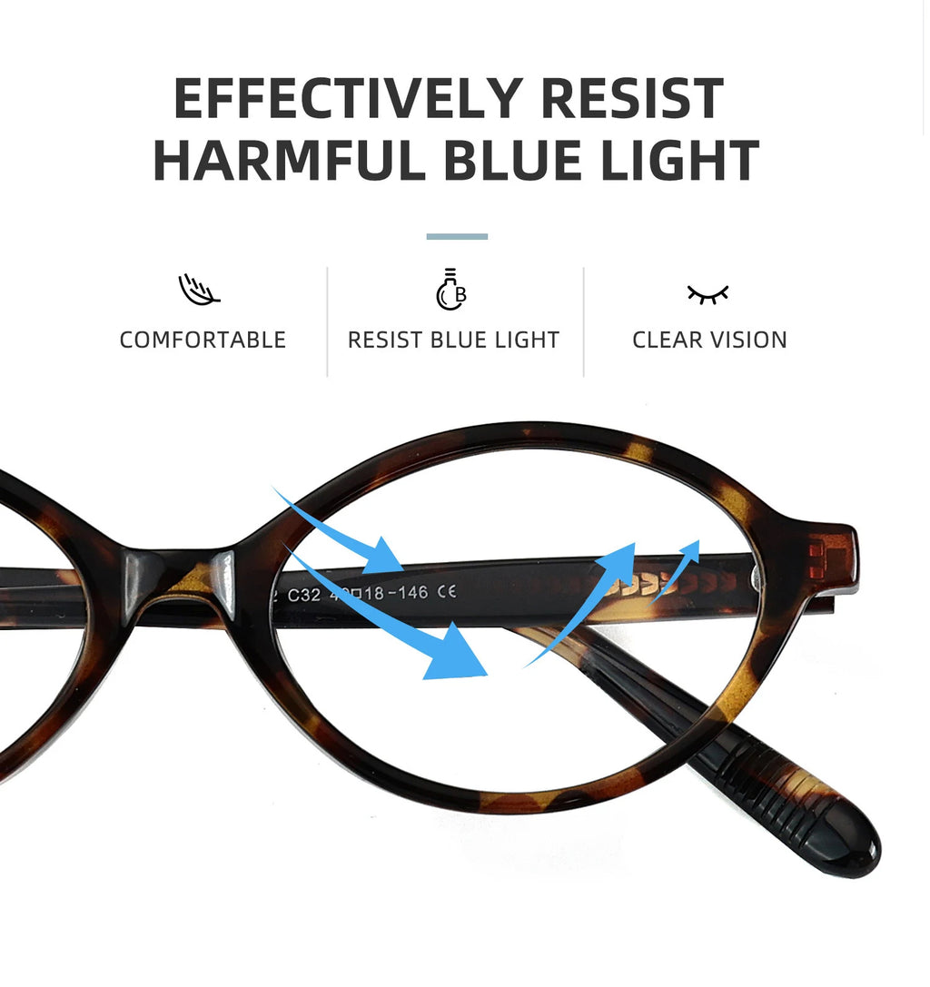 VICKY Fashion Delicate Oval Small Myopia Frames Women Reading Glasses Anti-Blue Light Customizable Prescription Glasses K9142