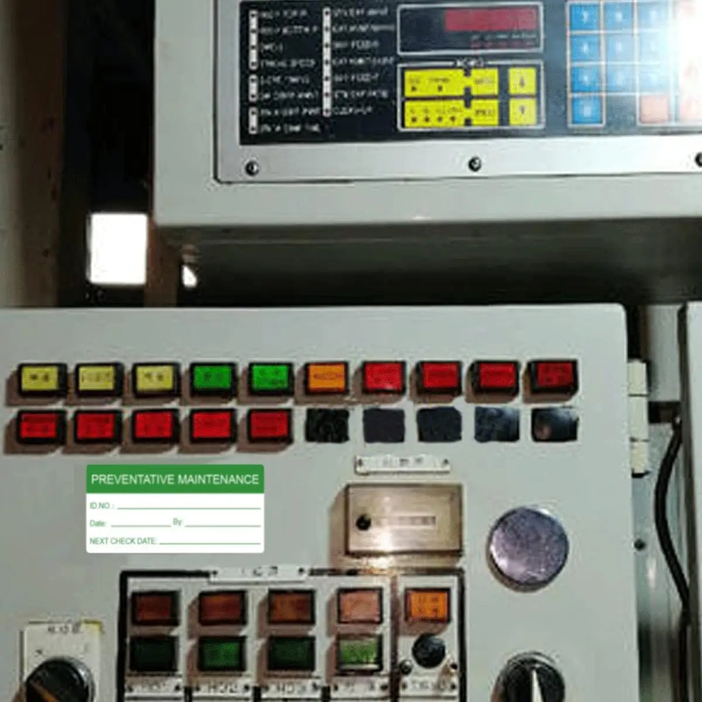 Preventive Maintenance Sticker 1x2 inch Check Safety Label, Press/Date/Next Label with Transparent Flap 180 Pcs