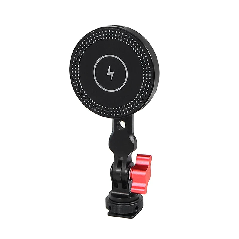 Mobile Phone Holder Stand Magnetic Wireless Charger 15W Tripod Adapter Mount Cold Shoe for Huawei Iphone Magnet Charging Station