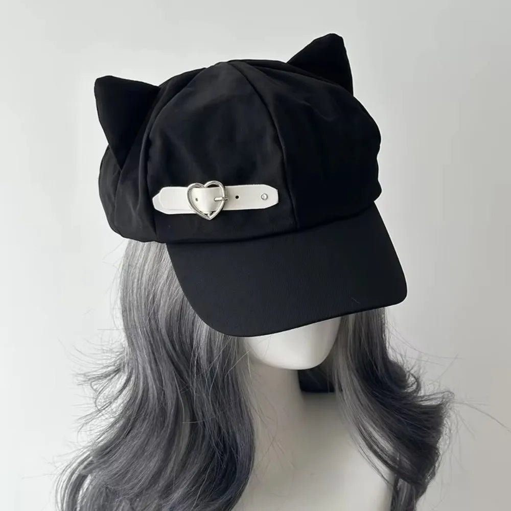 Y2K Cat Ears Lolita Beret Hat Harajuku-Inspired Gothic Steampunk