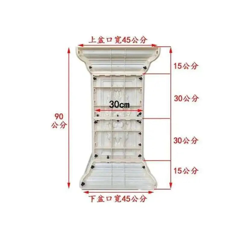 Plastic Thickened ABS Flowerpot Mold Cement Mold for Garden Balcony Fence Square Column Pier Roman Column Concrete Bonsai Mold