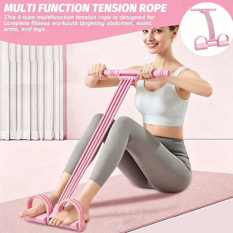Home Workout Foot Pedal Resistance Bands with Handle